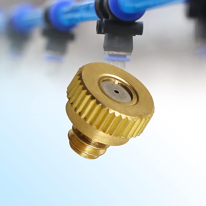 Aopin G 3/16 Brass Misting Nozzles 0.6mm / 0.024" Orifice Atomizing Mister Sprayer Nozzle Suitable For Outdoor Cooling,Garden Irrigation,Fountain, Crop Nutrient Injection, Greenhouse 8 Pcs-VerdiqueGarden