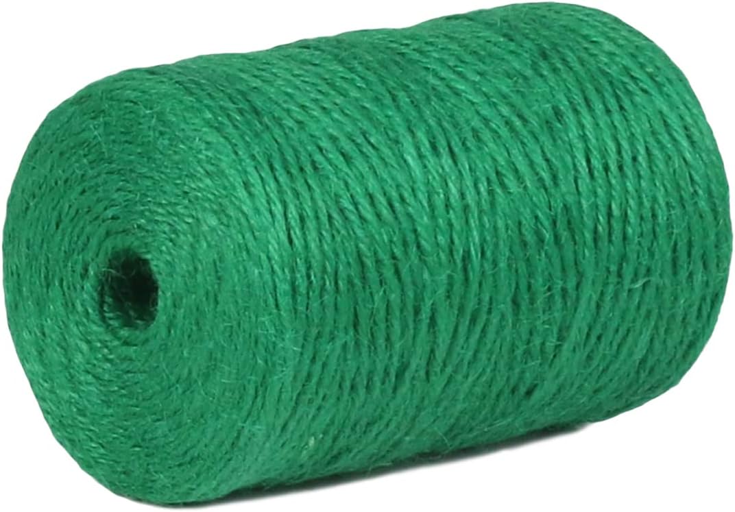 PerkHomy Natural Jute Twine 600 Feet Long Colored Twine Rope for Crafts Gift Wrapping Packing Gardening and Wedding Decor (Green)-VerdiqueGarden