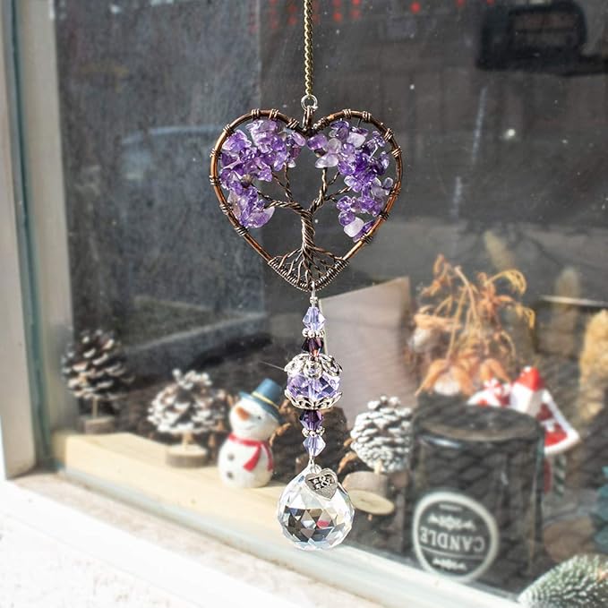 H&D HYALINE & DORA Sun Catcher Crystal Tree of Life Rainbow Maker Drops Hang for Window, Home Decor, Car Charms-VerdiqueGarden