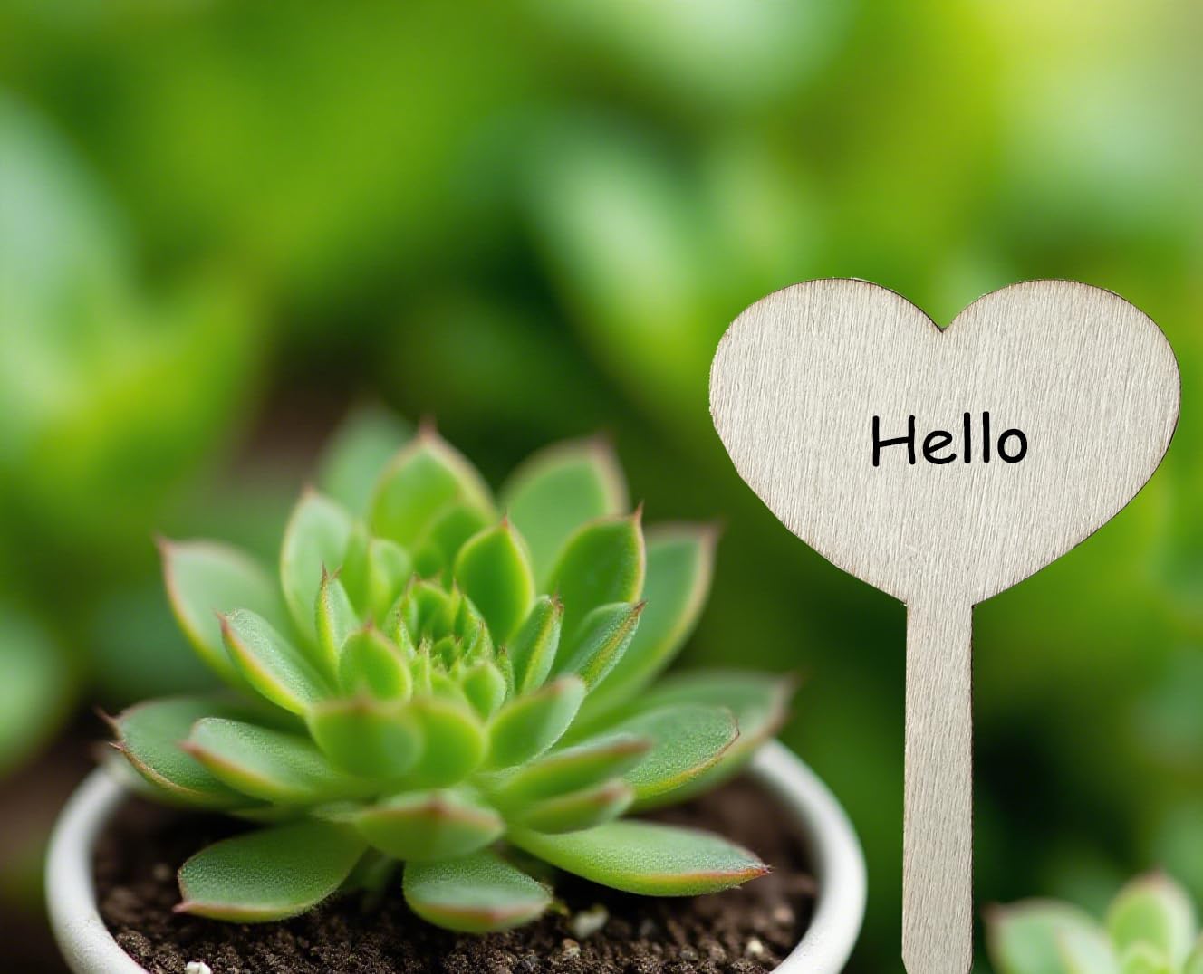 100 Pcs Wood Plant Labels, Natural Wooden Plant Marker Garden Sign Tags, T-Type Garden Markers for Succulents, Herbs, Seedlings, Potted, Flowers, Vegetables (Heart)-VerdiqueGarden