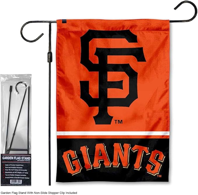 WinCraft Giants Garden Flag with Stand Holder Flagpole-VerdiqueGarden