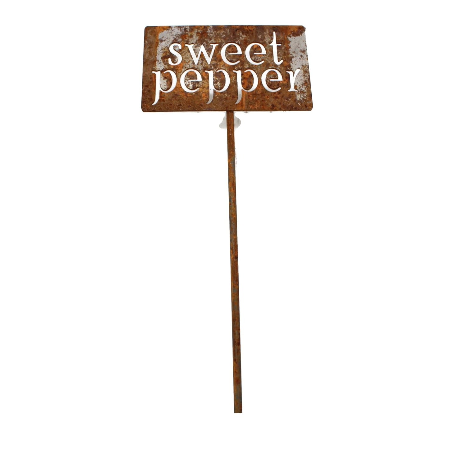 Classic Metal Garden Markers 19 Inches Tall (sweet pepper, Naturally Rusted)-VerdiqueGarden
