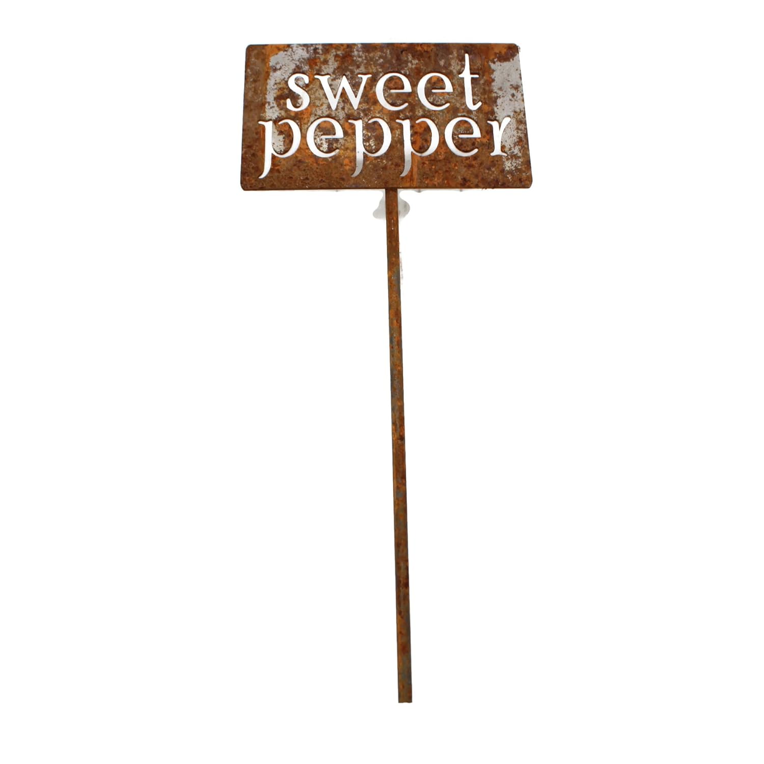 Classic Metal Garden Markers 19 Inches Tall (sweet pepper, Naturally Rusted)-VerdiqueGarden