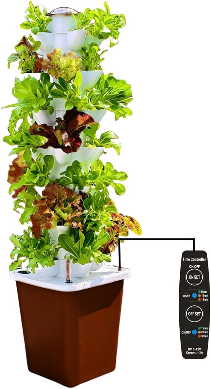 Hydroponic Growing System Kit – Indoor Vertical Hydroponic Garden Tower, 35 Planting Pods，Indoor Herb Garden,Lettuce Vegetables Hydroponic Growing Kit-VerdiqueGarden
