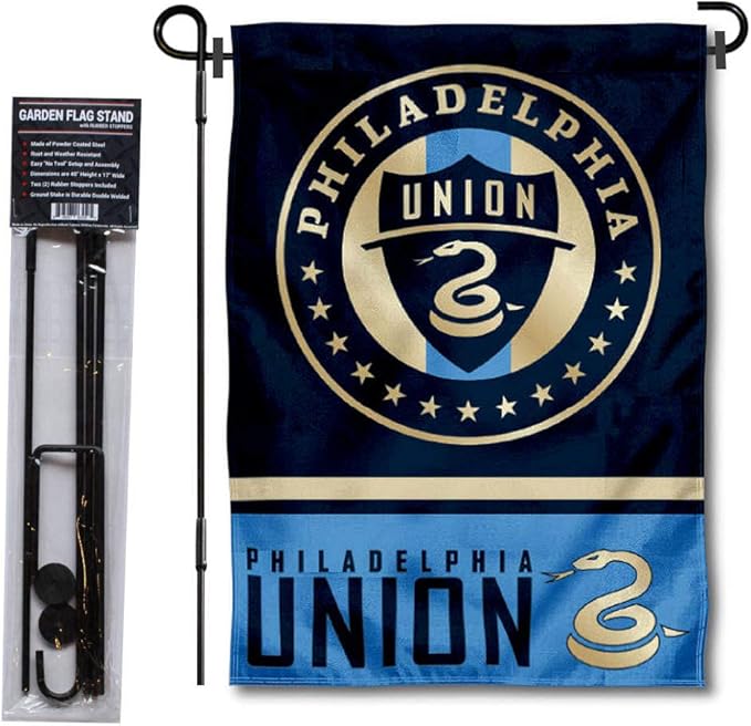 WinCraft Philadelphia Union Garden Flag with Stand Pole Holder-VerdiqueGarden