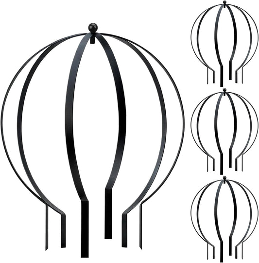 Set of 4 Large Metal Trellis Obelisks Sturdy Round Circle Trellis for Climbing Plant Support Indoor Outdoor Potted Vines, Cucumbers & Flowers, Patio Doorway Garden Decor (25.20" x 21.26")-VerdiqueGarden