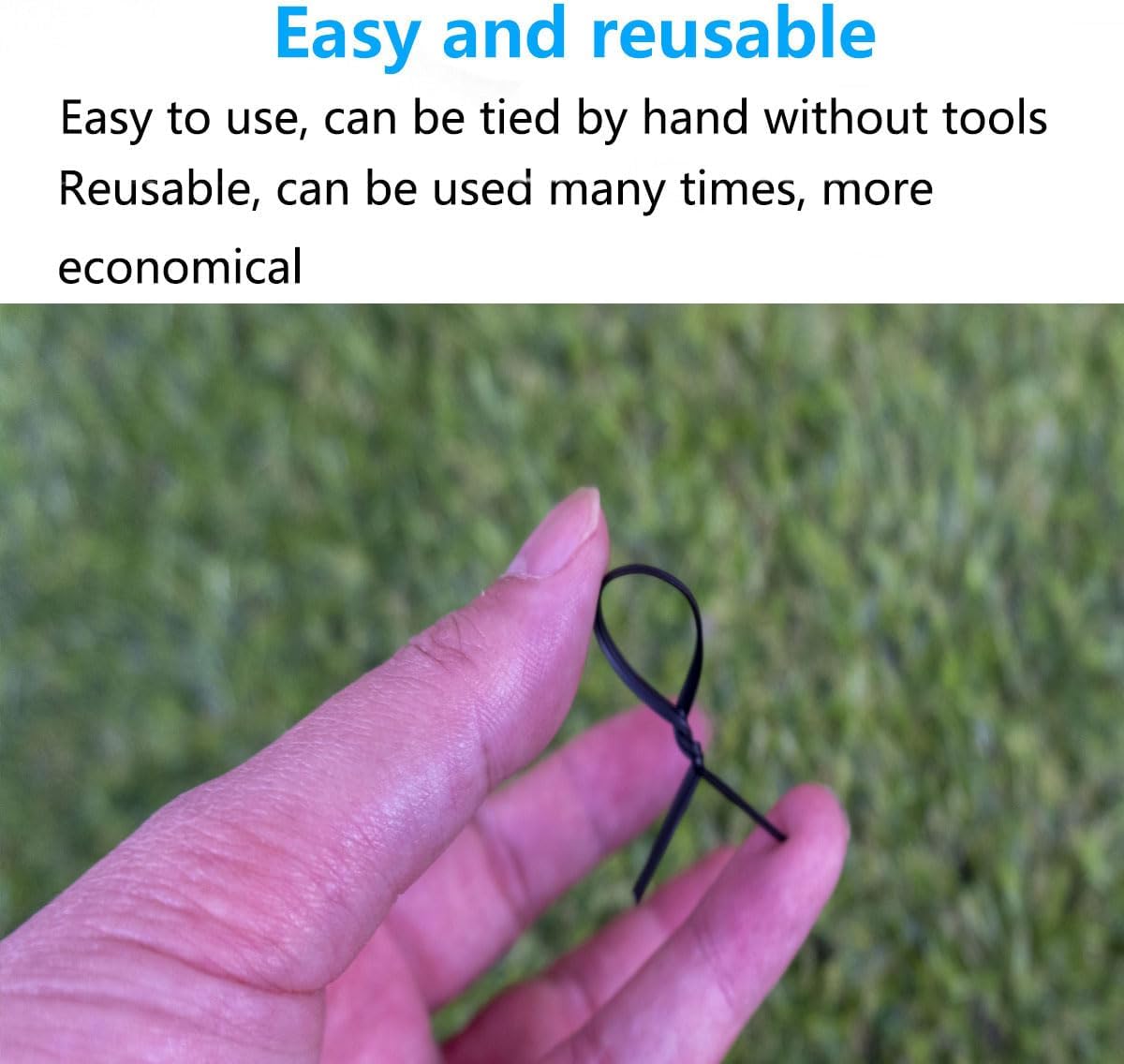 Plastic Black 4" Twist Ties, Reusable Cable Ties,Long Garbage Bag Twist Ties, Trash Bag Coated Ties, Twisty Ties for Organizing, Plant Hollding, Office, Christmas Tree (500 Pcs/4 inch)-VerdiqueGarden