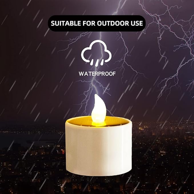 Solar Candle Lights,Flameless Candle Lights,Solar Rechargeable Tea Wax lamp,6 flameless Candle Light, Suitable for Wedding, Valentine's Day, Halloween, Christmas (Small Solar Candle)-VerdiqueGarden