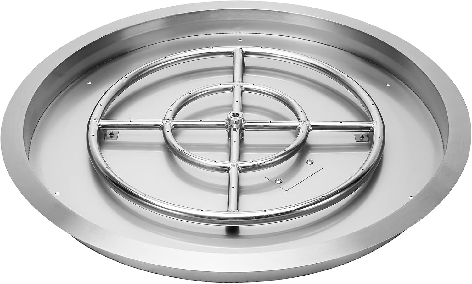 Stanbroil 31-Inch Round Fire Pit Burner Pan, Drop-in Fire Pit Insert for Natural & Propane Gas Firepit Table, Stainless Steel, BTU 296,000 Max-VerdiqueGarden