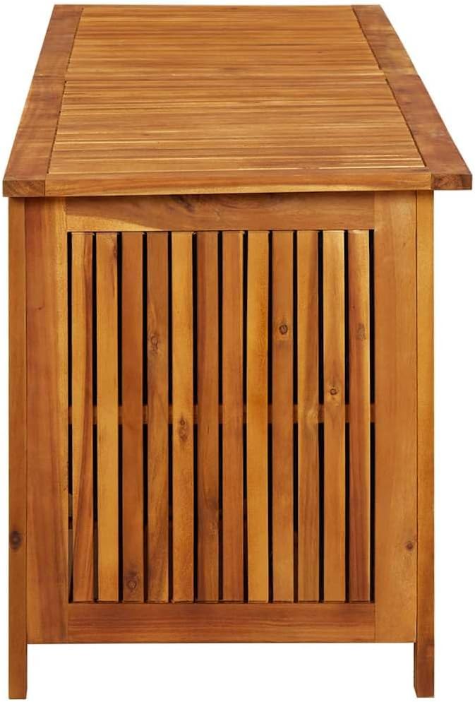 vidaXL Outdoor Storage Box, [Load Capacity Gallon] Deck Box with Gas-Lift Lid, Storage Chest with Water-Resistant Zippered Bag Inside, 68.9''x19.7''x22.8'', Solid Acacia Wood-VerdiqueGarden