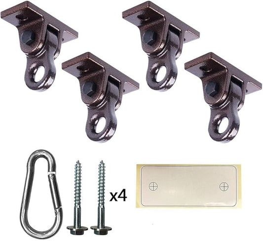 Heavy Duty Bronze Swing Hangers Screws Bolts Included Over 5000 lb Capacity Playground Porch Yoga Seat Trapeze Wooden Sets Indoor Outdoor (4 Pack)-VerdiqueGarden