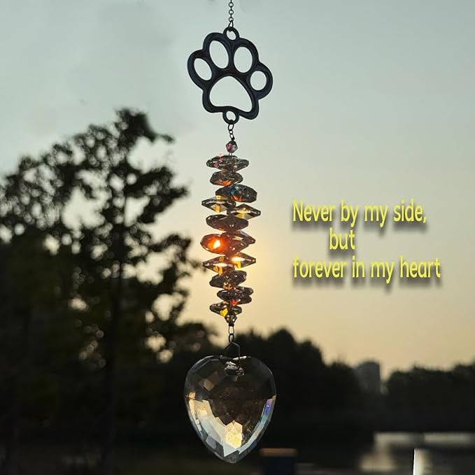 Dog Memorial Suncatcher Colorful Sunlight, Dog Memorial Gifts, Rainbow Impressions for Pet Loss, Pet Sympathy, Thoughtful Dogs and Cats Remembrance, Bereavement Gifts-VerdiqueGarden