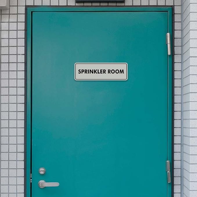 Signs ByLITA Standard Sprinkler Room Sign (Light Grey/Burgundy) - Medium 2 Pack-VerdiqueGarden