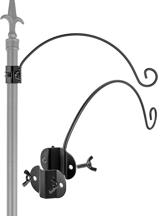 iBorn Bird Feeders Hangers for 1” Pole Stand Station Outdoor Hanging Hooks for Humming Bird Feeders for Outside Plant Hanger Hook Bracket Kit 12.2 Inch Long Metal Hooks for 1 Inch Pole, Pack of 4-VerdiqueGarden