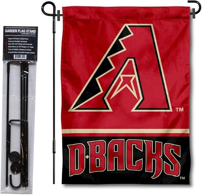 WinCraft Arizona Diamondbacks Garden Flag with Stand Holder-VerdiqueGarden