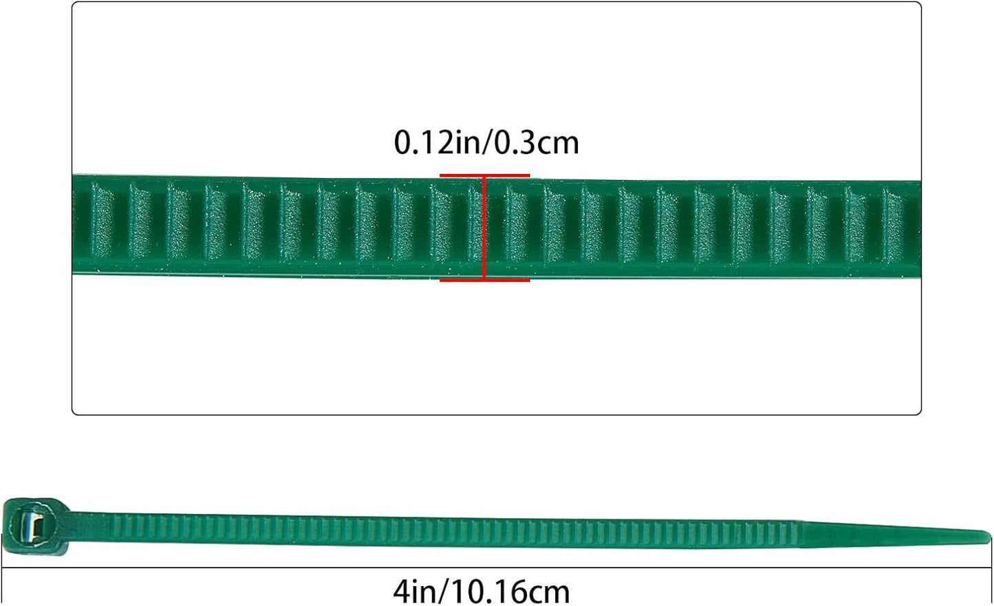 4 inch 3mm Dark Green Nylon Garden Cable Zip Ties Self Locking Cable Ties Twist Ties, Multi-Purpose Cable Tie (200 Pcs) Decoration Tie Wraps for Christmas Tree-VerdiqueGarden