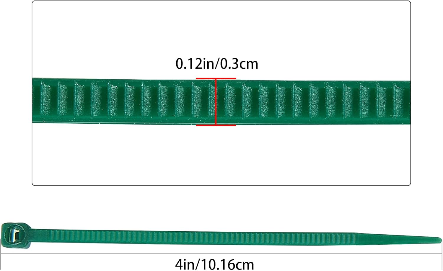 4 inch 3mm Dark Green Nylon Garden Cable Zip Ties Self Locking Cable Ties Twist Ties, Multi-Purpose Cable Tie (200 Pcs) Decoration Tie Wraps for Christmas Tree-VerdiqueGarden