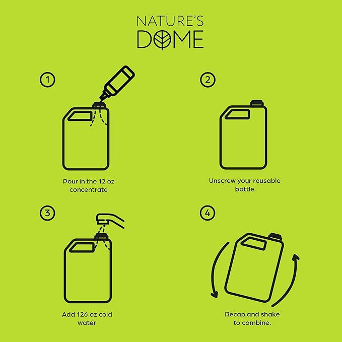 Nature's Dome 12 oz Pest Control Concentrate – Makes 1 Gallon – Eco-Friendly, Plant-Based Formula for Ant, Roach, Spider, Fly, Flea & Insect Control – Child & Pet Safe for Indoor/Outdoor Use-VerdiqueGarden