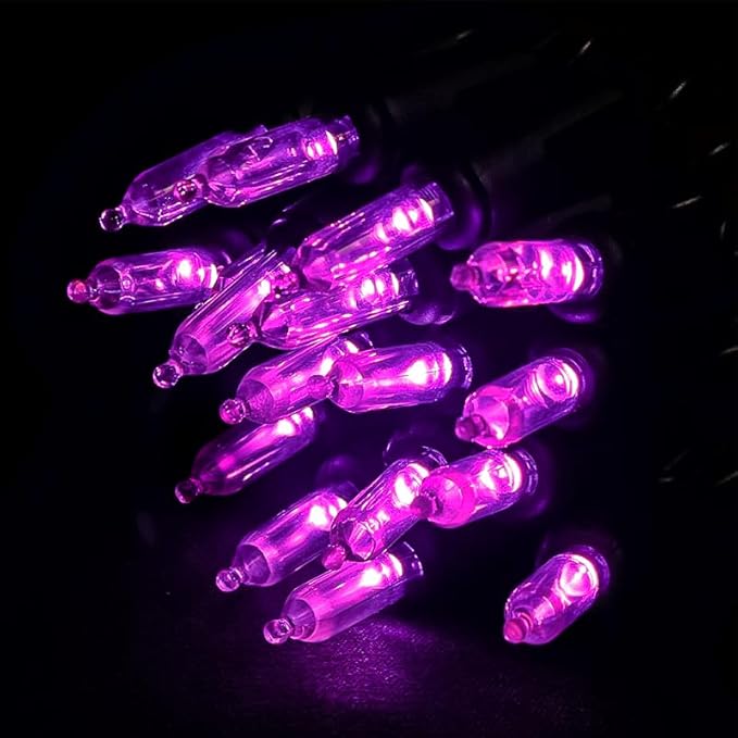 MULTI-SPARKING Purple LED Halloween Lights - 100 Count Purple Christmas String Lights for Tree, Party, Holiday, Indoor and Outdoor Halloween Decorations, 33 Feet Black Wire, UL Certified, Connectable-VerdiqueGarden