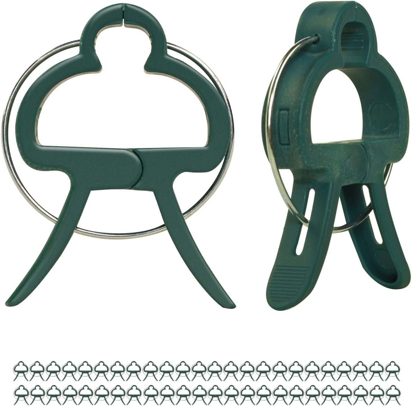 50Pcs Green Small 1.69 inch Plant Support Clips,Flower and Vine,Garden Tomato Plant Support Clips for Supporting Stems,Vines Grow Upright Climbing,Tool for Straightening,Trellis.-VerdiqueGarden