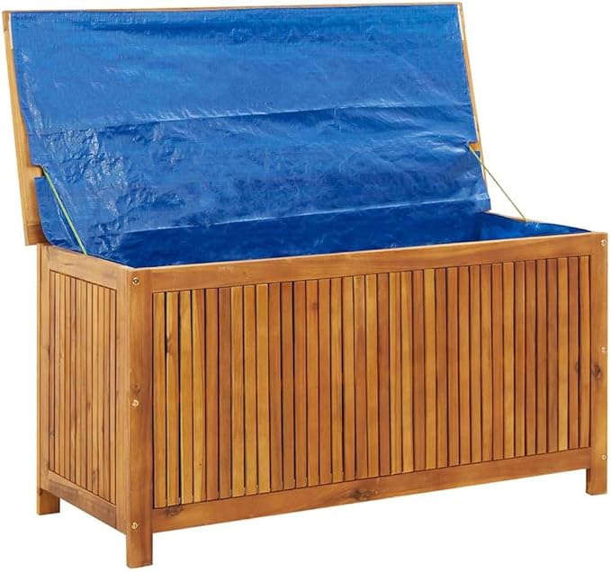 vidaXL Outdoor Storage Box - Wooden Deck Cabinet for Patio/Garden with Water-Resistant Lining, Farmhouse Style-VerdiqueGarden