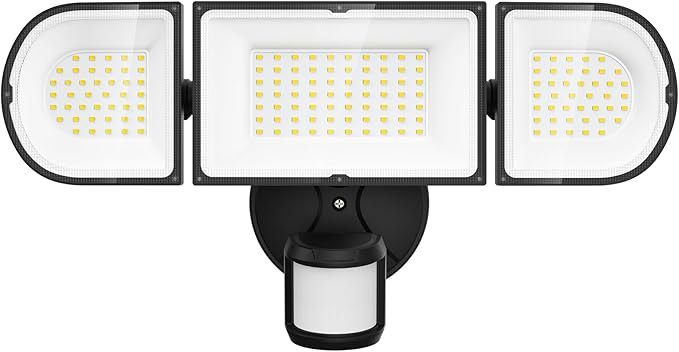 150W Motion Sensor Lights Outdoor for Outside, 15000LM LED Flood Lights Outdoor Wired Dusk to Dawn, Exterior Security Floodlight Fixture Waterproof IP65, Outdoor Lighting for House, Garage-VerdiqueGarden