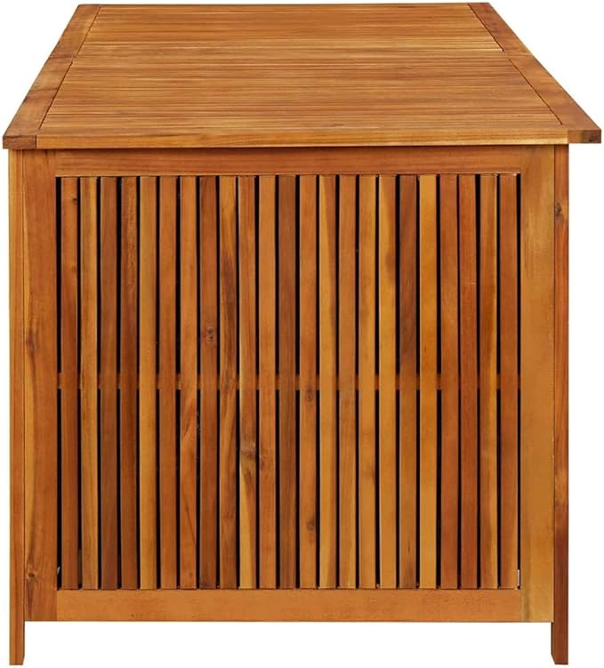 vidaXL Outdoor Storage Box, [Load Capacity Gallon] Deck Box with Gas-Lift Lid, Storage Chest with Water-Resistant Zippered Bag Inside, 68.9''x31.5''x29.5'', Solid Acacia Wood-VerdiqueGarden