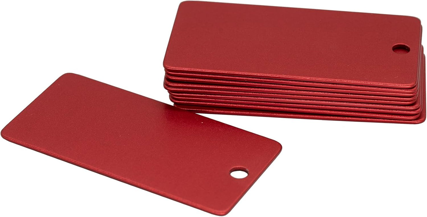 StayMax Anodized Aluminum Engraving Blanks 1x2 Inch 50 Pack (Red)-VerdiqueGarden
