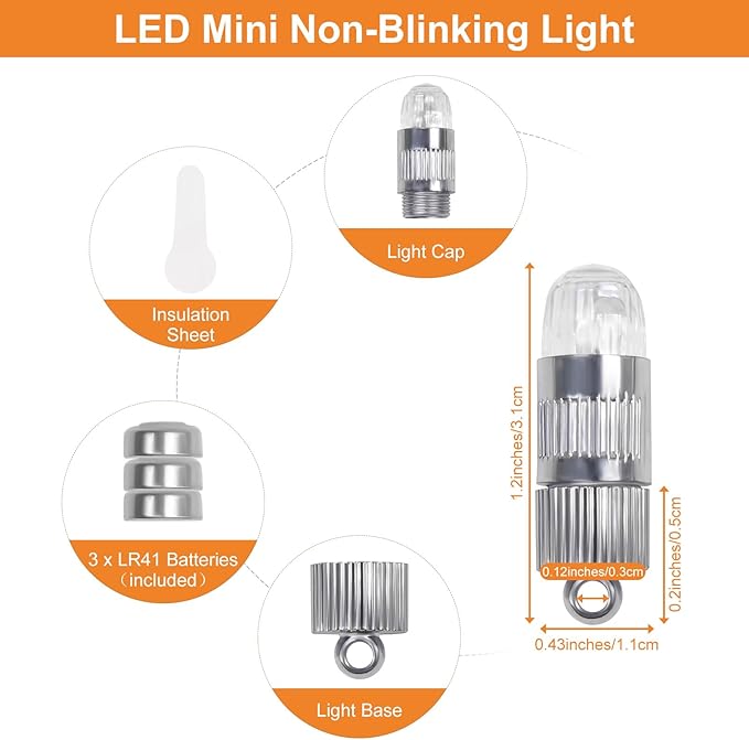 SumDirect Pack of 12/30/50/100 Colorful LED Mini Non-Blinking Lights for Paper Lanterns Balloons Floral Wedding Halloween Christmas Party Decoration Centerpieces (12, White)-VerdiqueGarden
