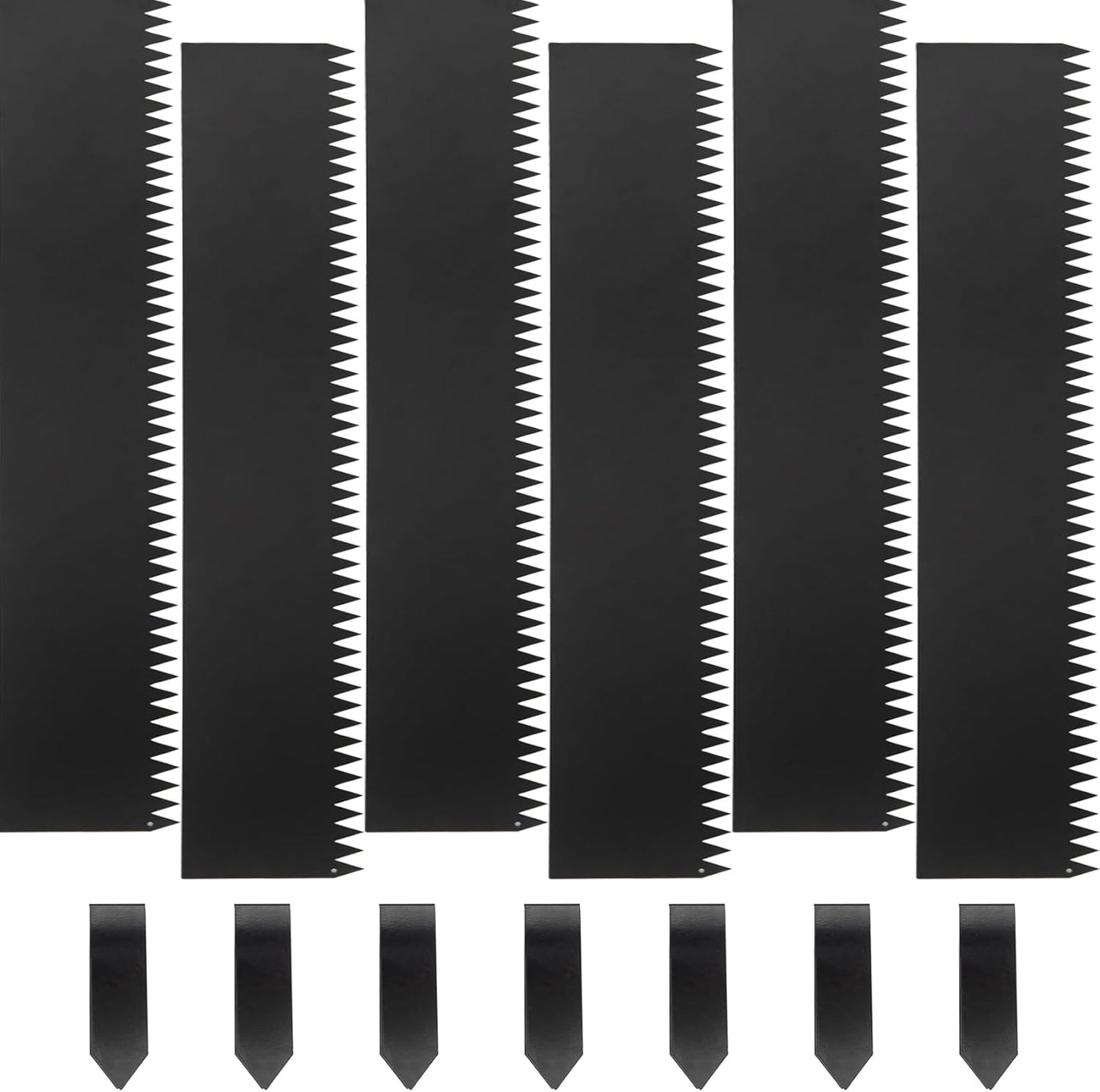 Steel Landscape Edging 40" Lx6 H, 6pcs Metal Landscape Edging with 7 Stakes, 20Ft Easy-to-Install Garden Edging for Flexible Bend, No-Dig Lawn Edging Border for Yard Pathway Forestry, Black-VerdiqueGarden