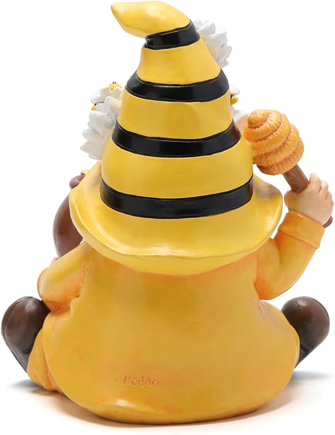 Hodao Bumble Bee Spring Gnome Decorations Honey Bee Gnomes Ornaments World Bee Day Decorations Gifts Summer Gnomes Figurines Honey Bee for Garden Decor Bee Birthday Gifts for Mom, Women, Grandma-VerdiqueGarden