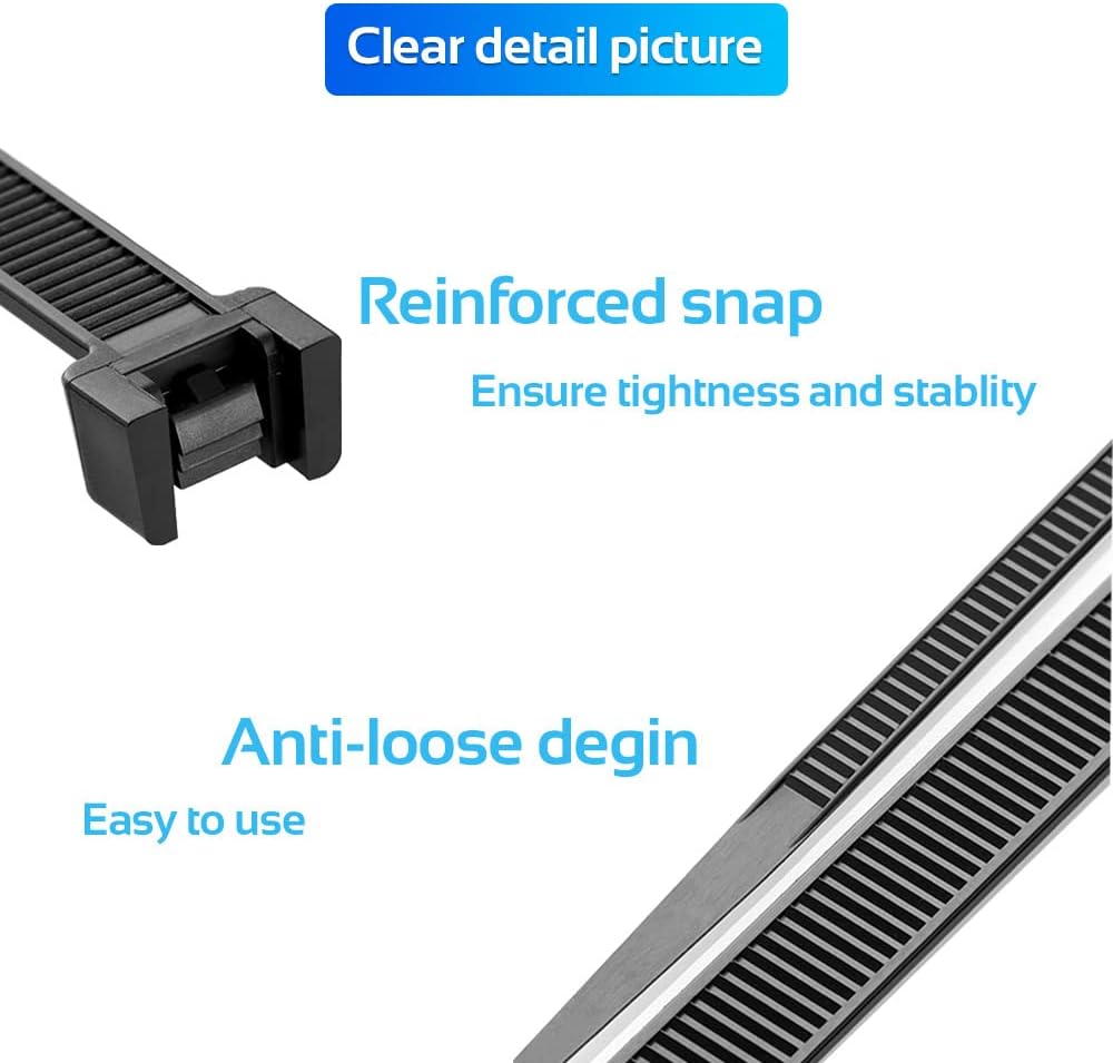 1000pcs 12Inch Nylon Zip Ties, 50 Pounds Tensile Strength, Black Cable Tie,Industrial Grade, UV Resistant,Heavy Duty,for Home,Garden Trellis,Office,Garage and Workshop-VerdiqueGarden