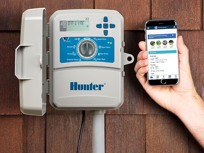 Hunter Hydrawise X2-1400 14 Station Hydrawise Controller Bundeled with Wand WiFi Module X2 14 Zone Outdoor or Indoor Smart Internet X21400 Irrigation Timer-VerdiqueGarden