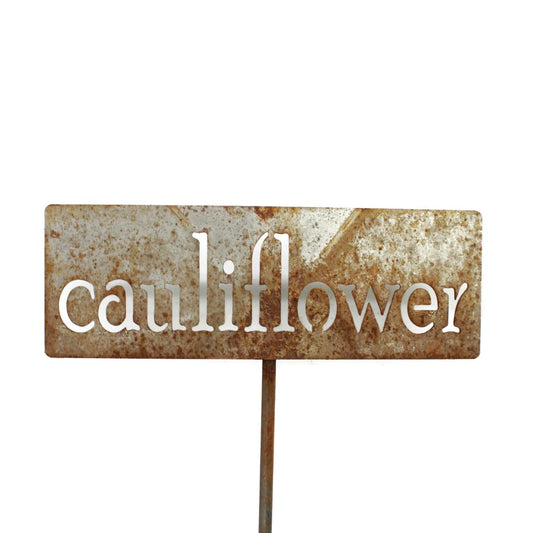 Classic Metal Garden Markers 19 Inches Tall (cauliflower, Naturally Rusted)-VerdiqueGarden