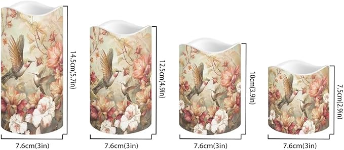 Ystardream Hummingbird Flameless Candle with Remote Control and Timer,Battery Operated Led Candle for Festival Celebration Home Decor,4 Pack Set-VerdiqueGarden