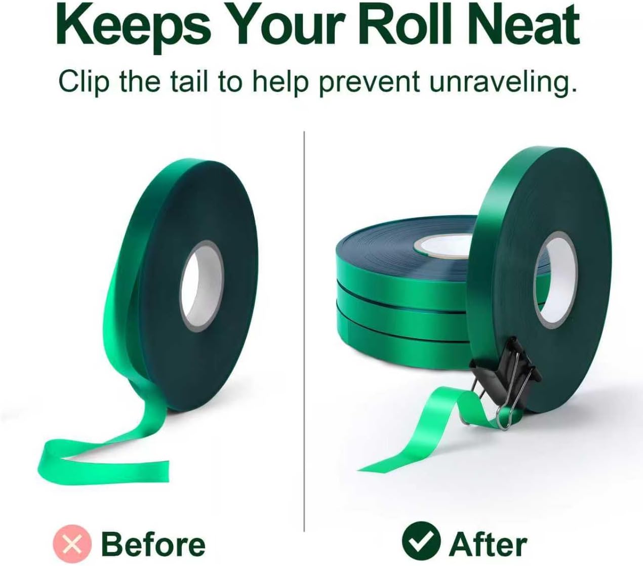 Stretch Plant Tie Tape – Reusable PVC Garden Ties for Plants, Green Flexible Garden Tape for Branches, Vines, Shrubs, Flowers, Trees, Indoor & Outdoor Use (196 ft)-VerdiqueGarden