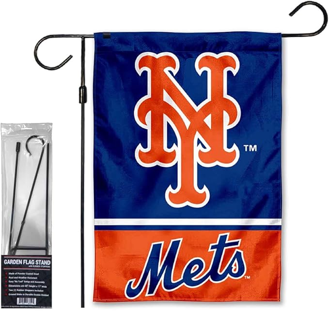 WinCraft Mets Garden Flag with Stand Holder Flagpole-VerdiqueGarden