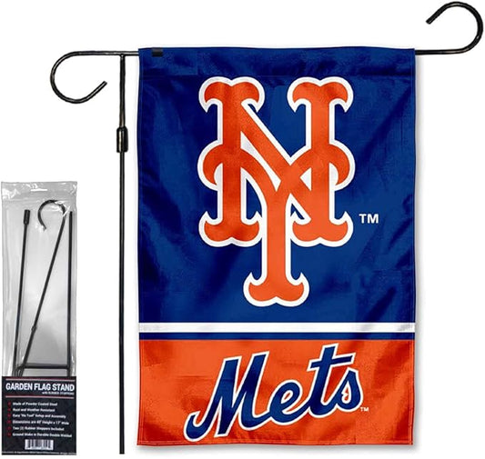 WinCraft Mets Garden Flag with Stand Holder Flagpole-VerdiqueGarden