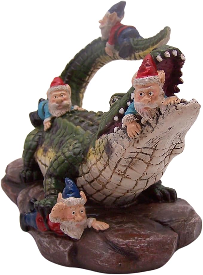 Gator Gnome: Whimsical Garden Figurine - Unique Home & Outdoor Decor-VerdiqueGarden