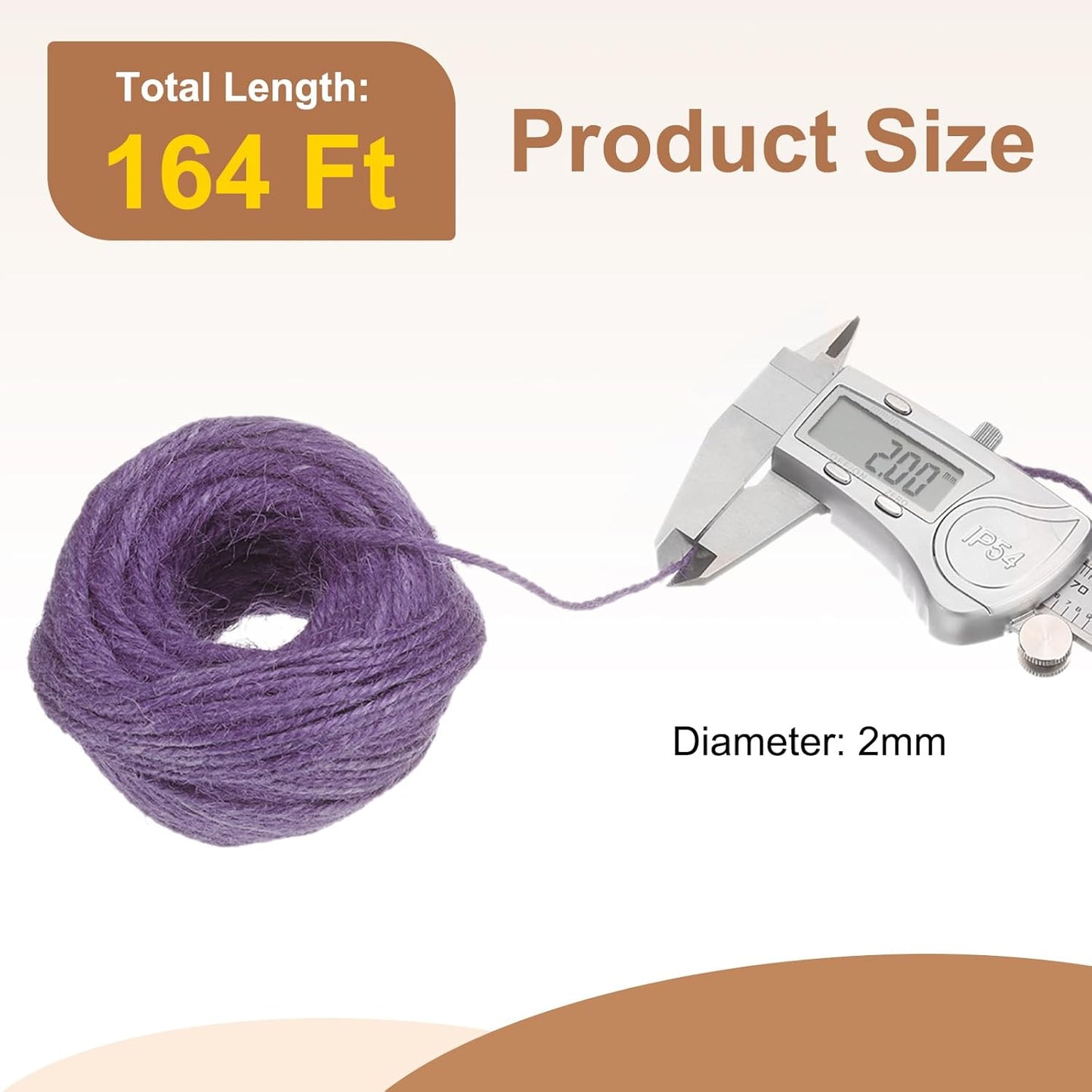 uxcell 164 Feet Natural Jute Twine String,2mm Thin Garden Twine Rope Colored Plant String Cord for DIY Art Crafts Gift Wrapping Decoration Packing Gardening Plant Hanger,Light Purple-VerdiqueGarden