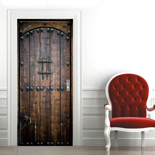 3D Door Wallpaper Self-Adhesive Door Sticker Wooden Door Film Poster Premium PVC Waterproof Wall Sticker for Bedroom Living Room Door Decoration Wallpaper 86 x 200 cm-VerdiqueGarden