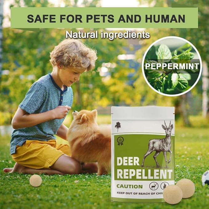 Deer Repellent, Rabbit Repellent Outdoor, Deer Deterrent for Plants, Keep Rabbits Out of Backyard, Deer and Rabbit Repellant, Deer Repellant Balls for Flowers Shrubs & Trees-10 Packs-VerdiqueGarden