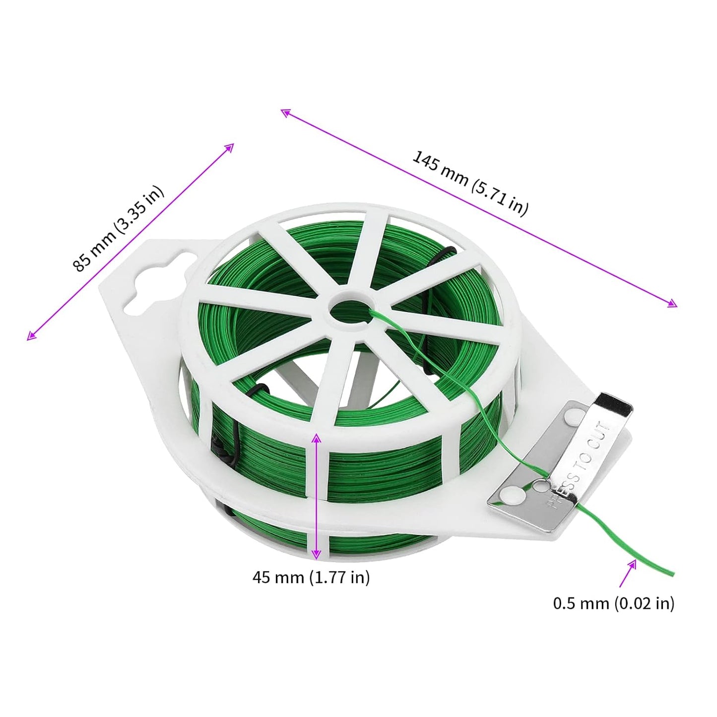 JEUIHAU 6 Reels 328 Ft Green Plant Twist Ties, Green Floral Wire,Plastic Coated Metal Wire Twist Ties with Cutter, Flexible Gardening Wires for Flowers, Vines, and Climbing Plants Suppor-VerdiqueGarden