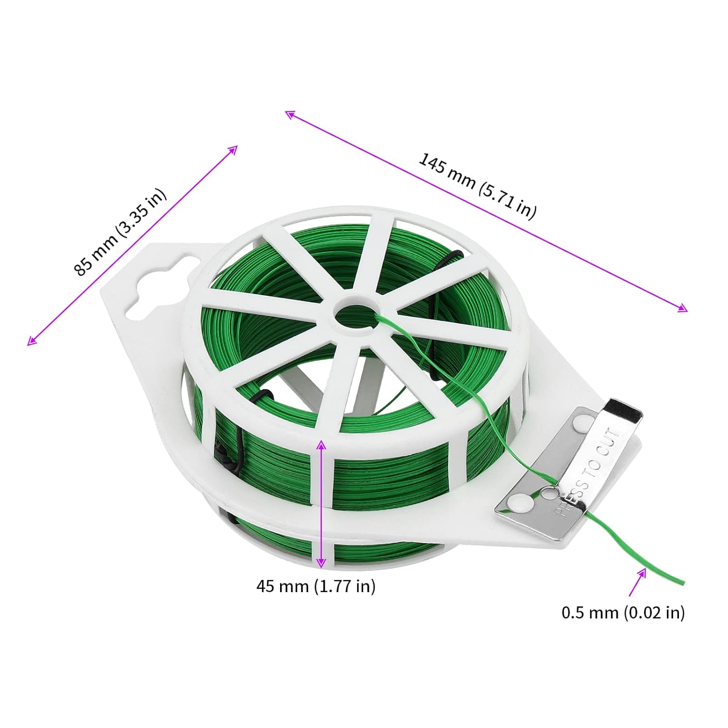 JEUIHAU 6 Reels 328 Ft Green Plant Twist Ties, Green Floral Wire,Plastic Coated Metal Wire Twist Ties with Cutter, Flexible Gardening Wires for Flowers, Vines, and Climbing Plants Suppor-VerdiqueGarden