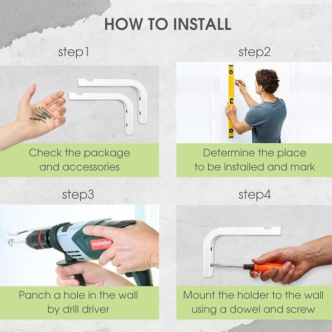 2-Piece Set of Plant Hooks for Wall 6 inch - Mounted Wooden Plant Hook - Indoor and Outdoor Bracket Plant Hanger for Planters, Lanterns, Bird Feeders, Patio Decorations (White)-VerdiqueGarden