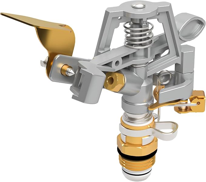 Hourleey Impact Sprinklers for Yard, Heavy Duty 360 Degree Rotating Pulsating Lawn Sprinkler with Metal Base for Garden Large Area, Water Coverage up to 5,800 Sq. Ft-VerdiqueGarden