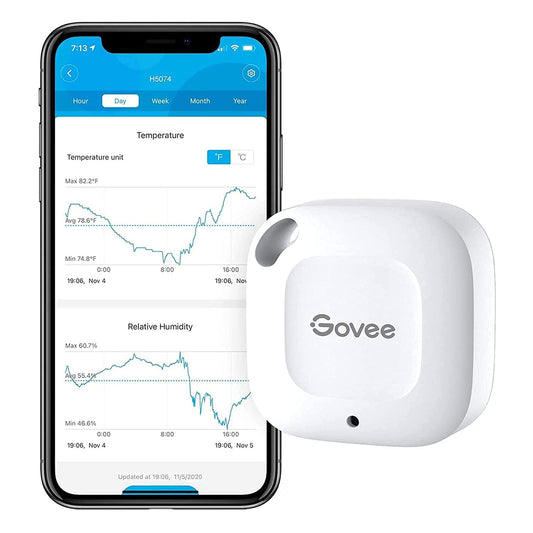 Govee Bluetooth Hygrometer Thermometer, Wireless Thermometer, Mini Humidity Sensor with Notification Alert, Data Storage and Export, 262 Feet Connecting Range-VerdiqueGarden