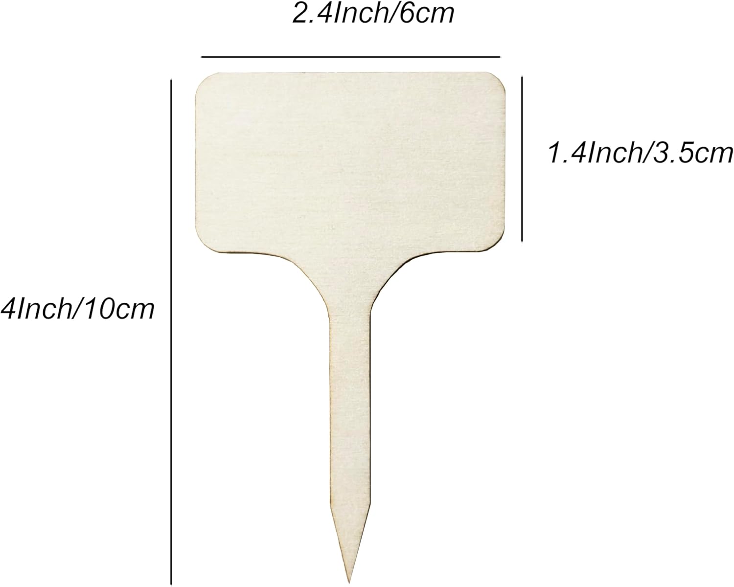 100 Pcs Wood Plant Labels, Natural Wooden Plant Marker Garden Sign Tags, T-Type Garden Markers for Succulents, Herbs, Seedlings, Potted, Flowers, Vegetables (T-Type)-VerdiqueGarden