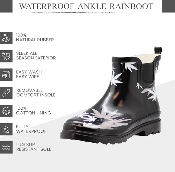 NORTY - Womens Ankle Rain Boots - Ladies Waterproof Winter Spring Garden Boot runs ½ size large-VerdiqueGarden