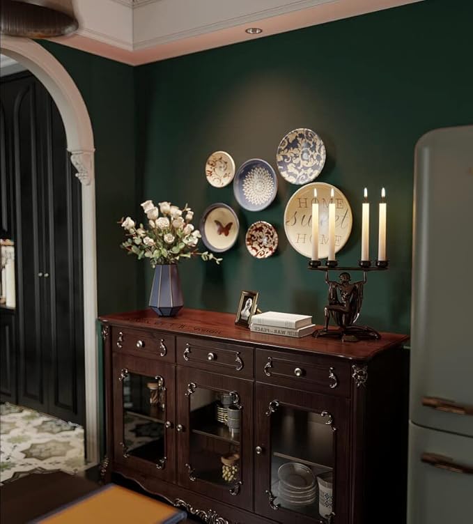 Dimoon 118''x15.7'' Emerald Dark Skin Peel and Stick Wallpaper Contact Paper Modern Self Adhesive Wall Paper Removable Renter Friendly Textured Solid Vinyl Roll (118''x15.7'',Emerald Dark Skin)-VerdiqueGarden